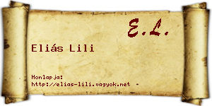 Eliás Lili névjegykártya
